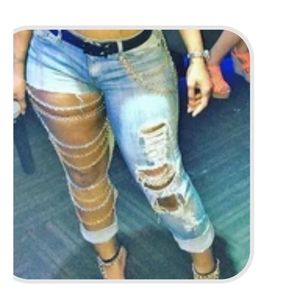 Blue Jeans  pawith chains